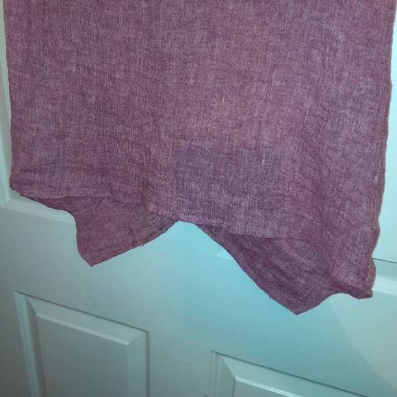 j.jill crinkled linen tank top with front drape light cranberry color sz. LG - Picture 6 of 10